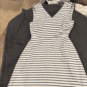 kate spade Black and White Striped Midi Dress